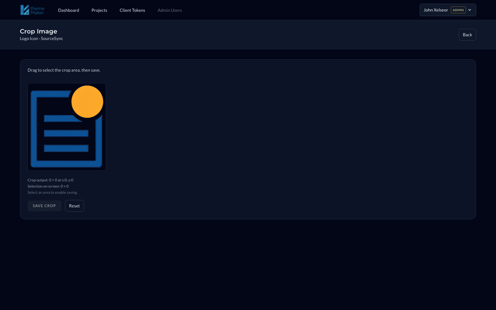 Image crop tool for refining icons and logo assets.